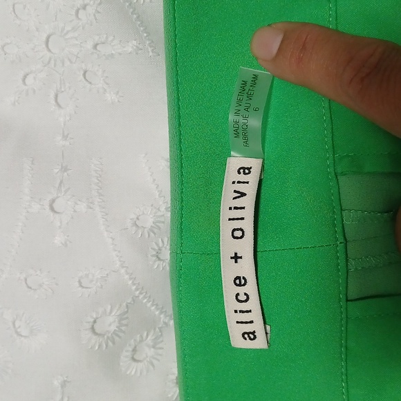 Alice + Olivia Green Wide Leg Pants Size 6 - Picture 4 of 9